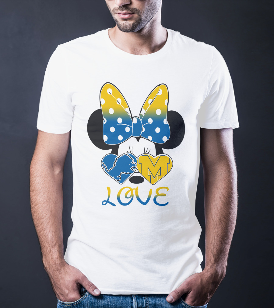 Minnie Bow Lions Michigan Love T-Shirt