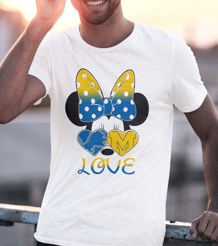 Minnie Bow Lions Michigan Love T-Shirt