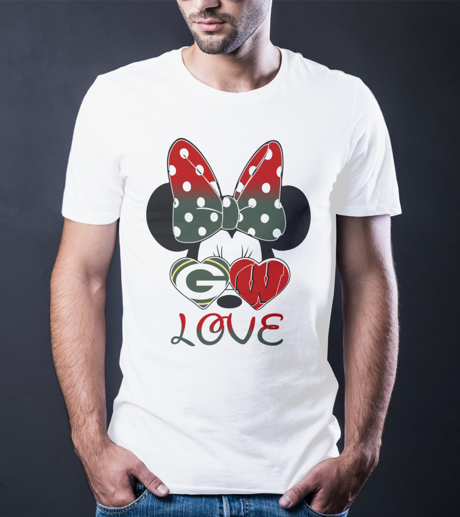 Minnie Mouse Packers Badgers Love T-Shirt