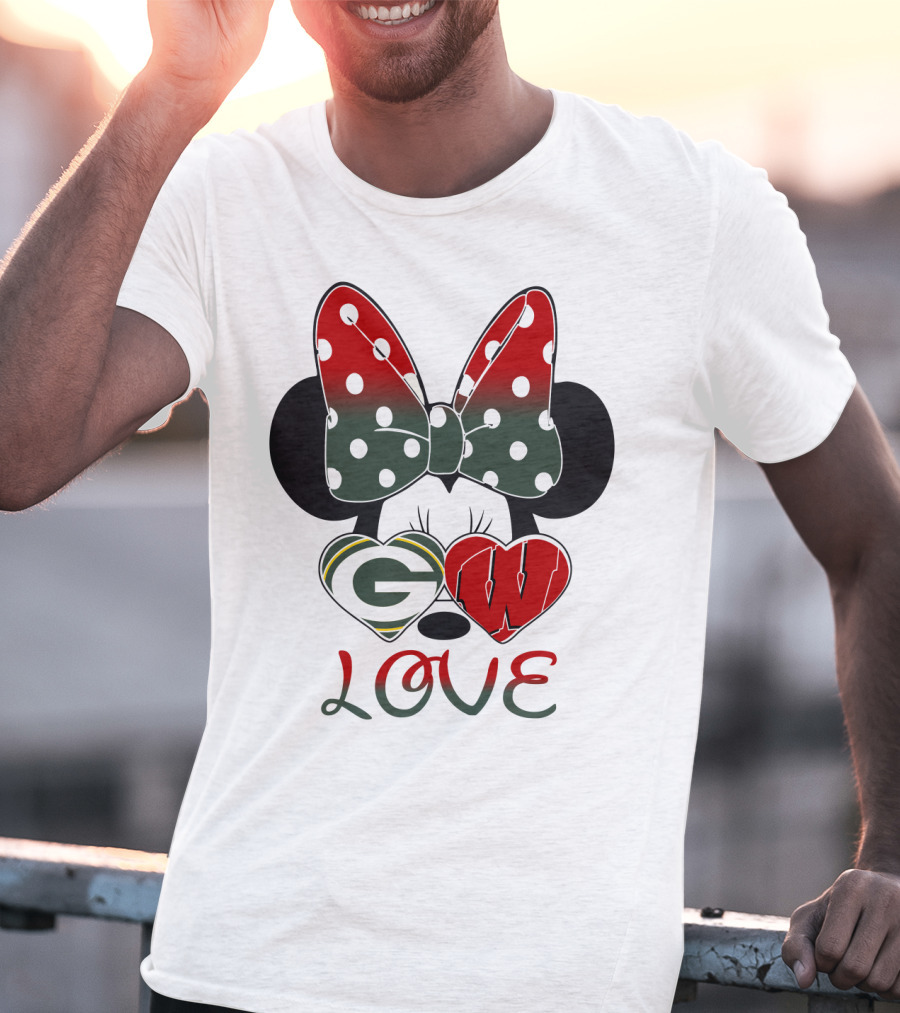 Minnie Mouse Packers Badgers Love T-Shirt