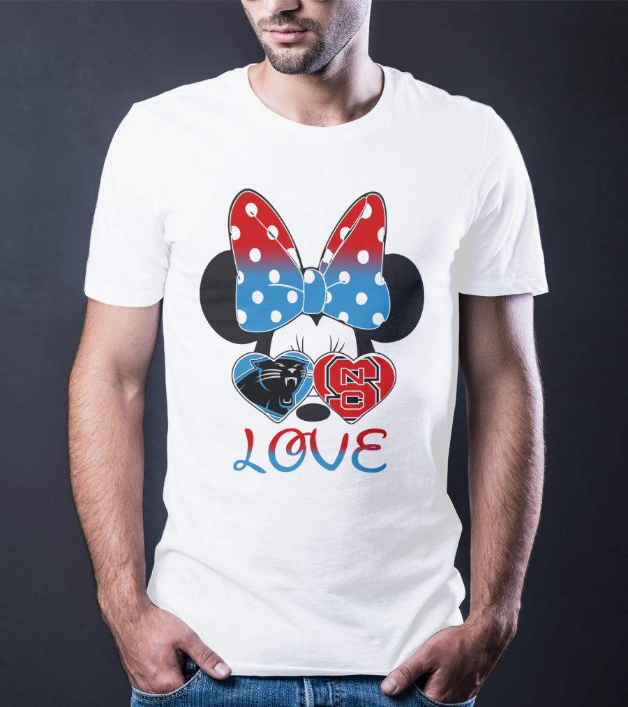 Minnie Bow Panthers Nc State Love T-Shirt