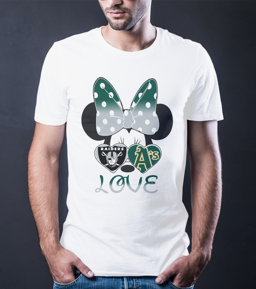 Raiders A's Love Minnie Mouse Bow T-Shirt