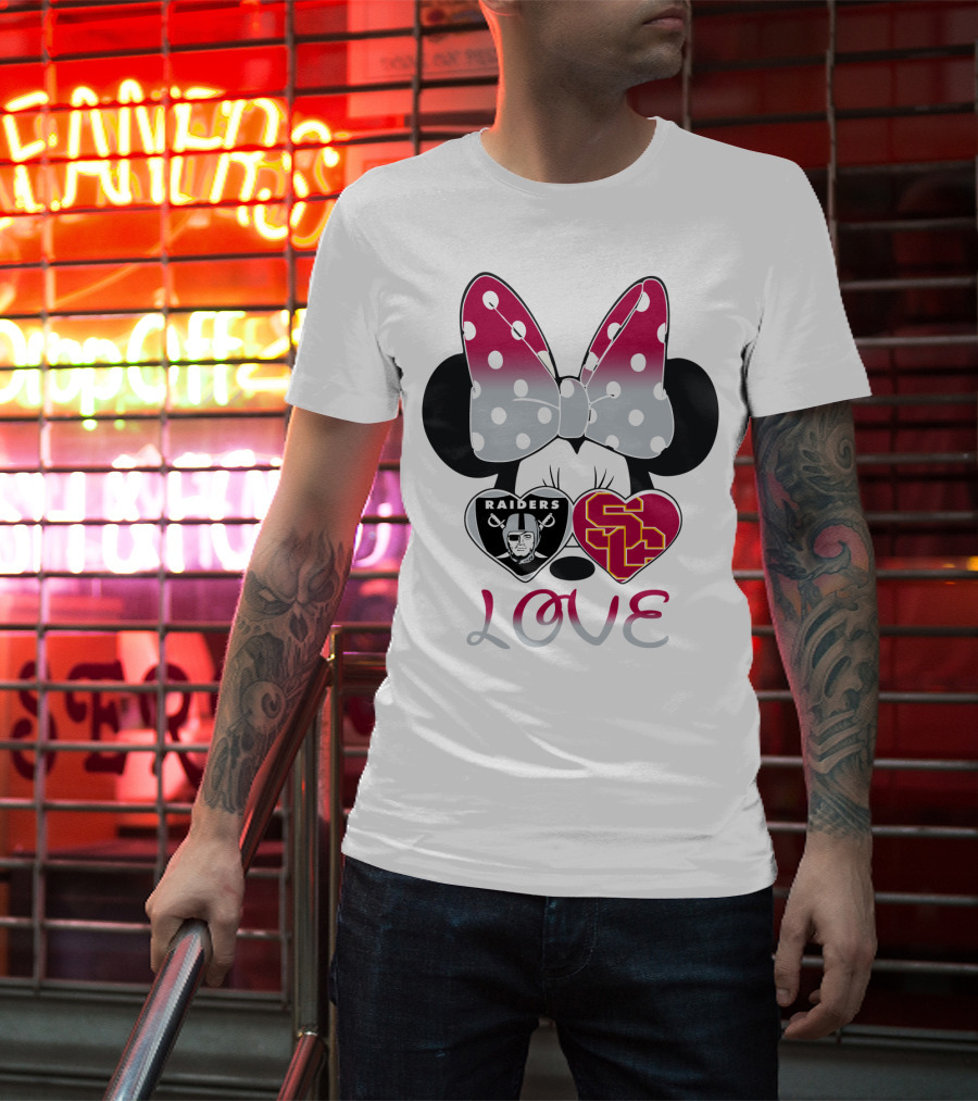 Minnie Mouse Bow Raiders Usc Love T-Shirt