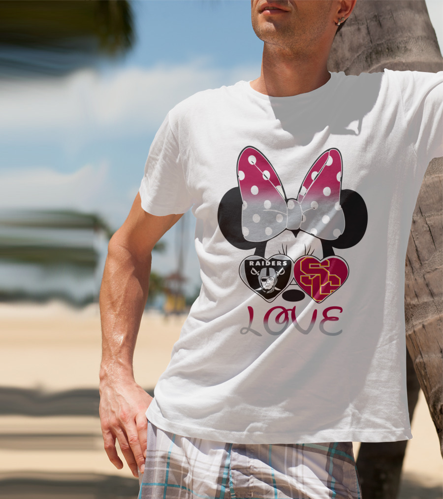 Minnie Mouse Bow Raiders Usc Love T-Shirt