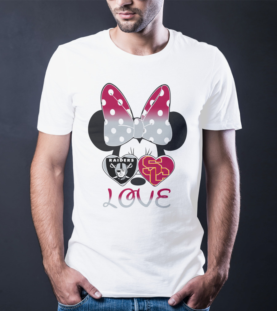 Minnie Mouse Bow Raiders Usc Love T-Shirt
