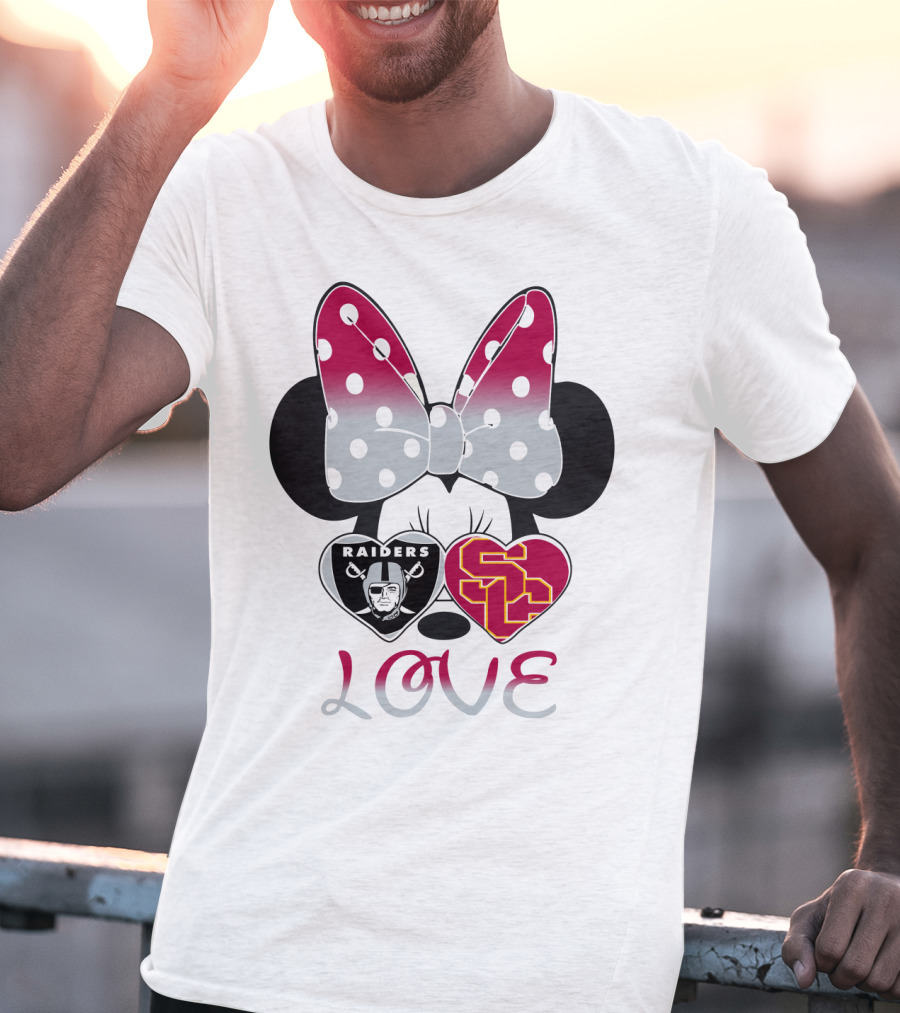 Minnie Mouse Bow Raiders Usc Love T-Shirt