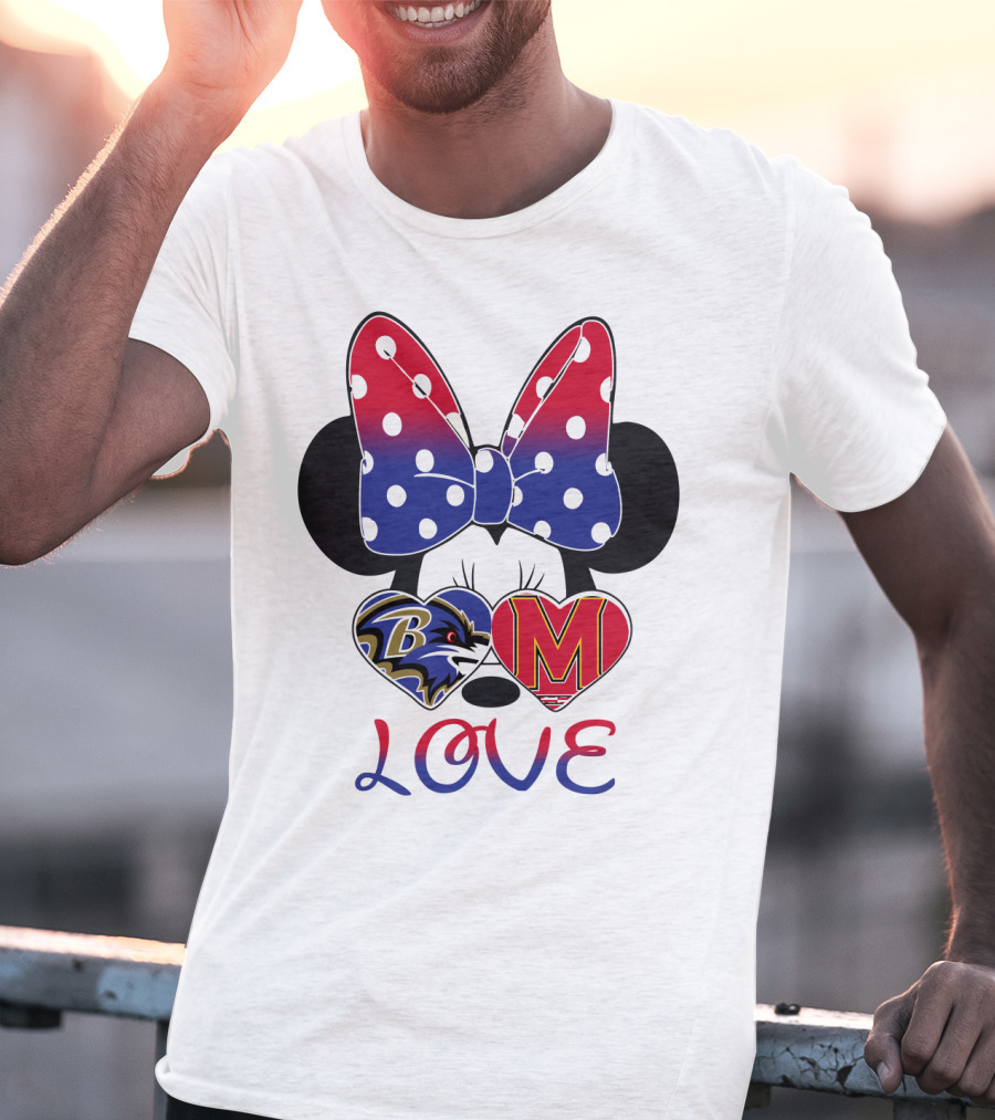 Mic 102 Minnie Mouse Ravens Maryland Love T-Shirt