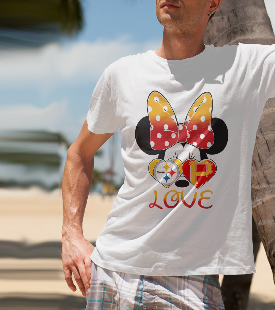 Steelers Pirates Minnie Mouse Love T-Shirt