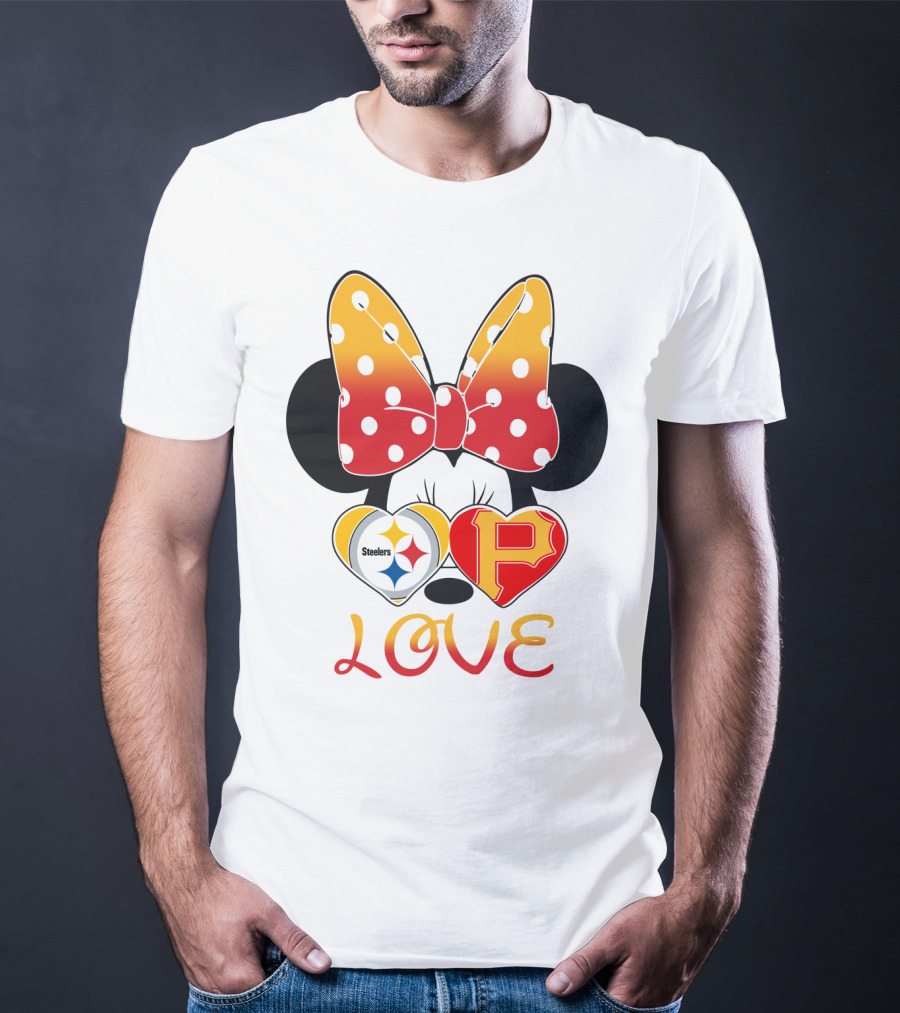 Steelers Pirates Minnie Mouse Love T-Shirt