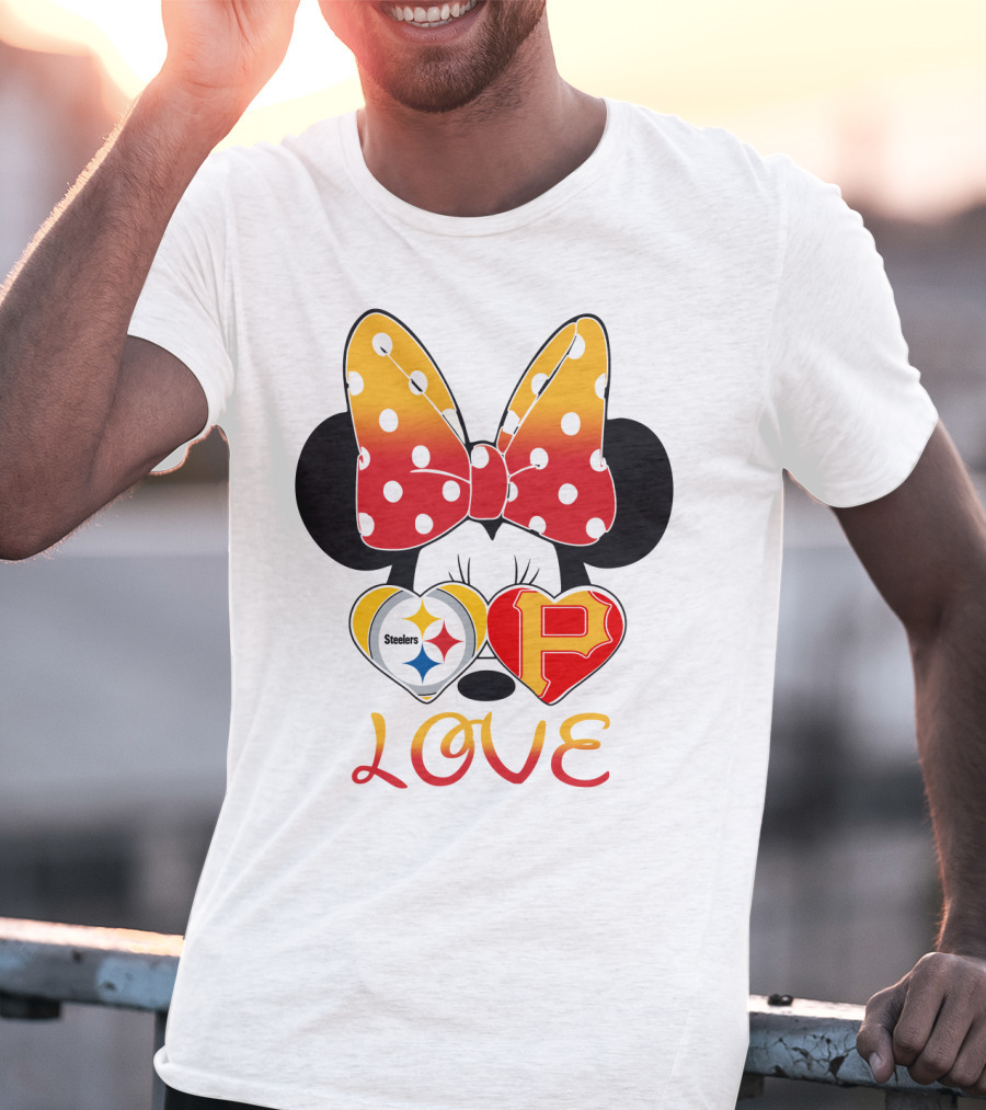 Steelers Pirates Minnie Mouse Love T-Shirt
