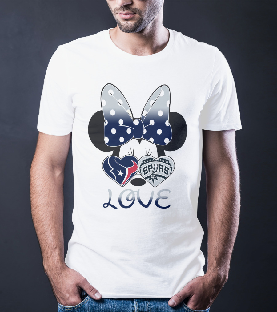 Mic 119 Minnie Love Houston Texans San Antonio Spurs T-Shirt