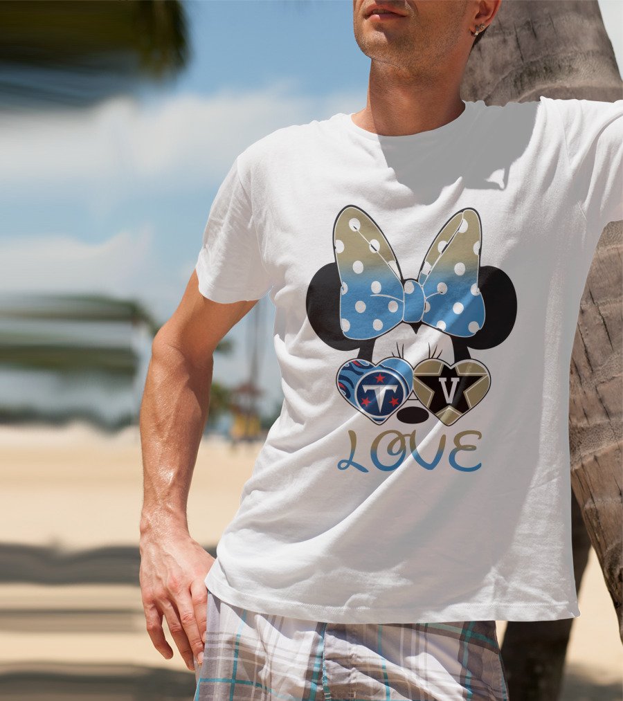 Love Tennessee Titans Vanderbilt Minnie Bow T-Shirt