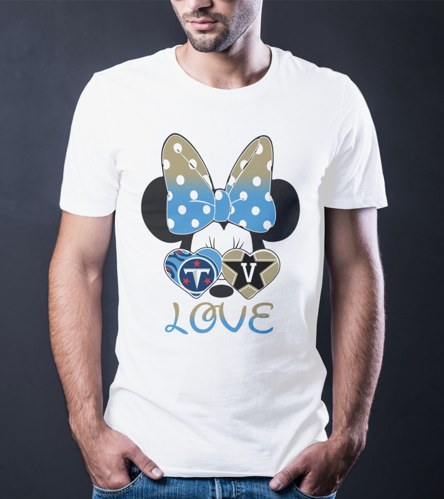 Love Tennessee Titans Vanderbilt Minnie Bow T-Shirt