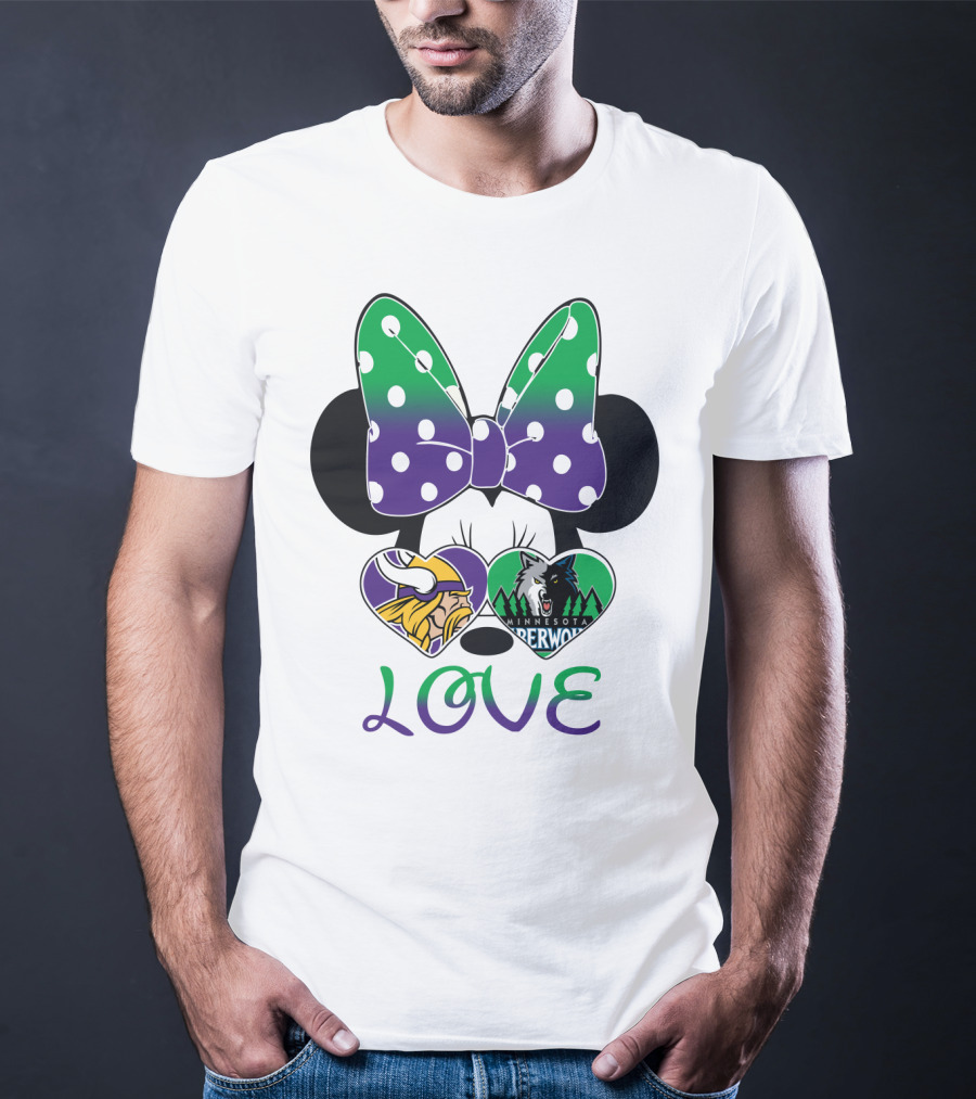 Minnesota Vikings Timberwolves Love With Bow T-Shirt
