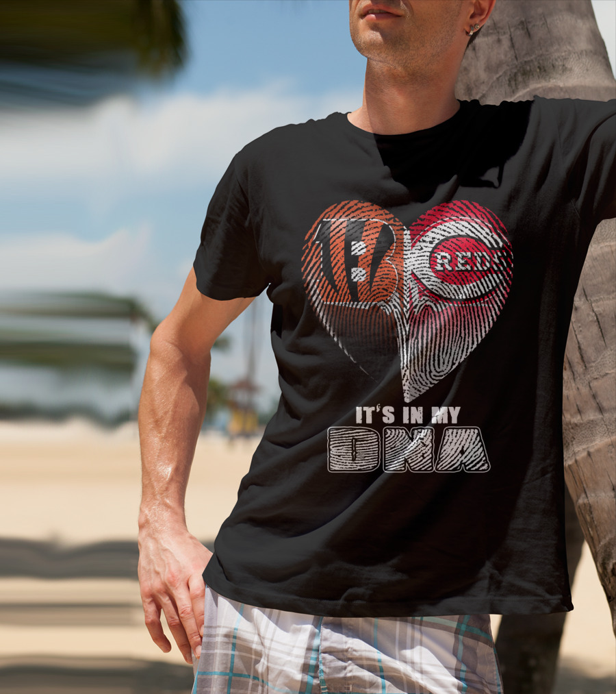 Cincinnati Bengals Reds Fan Heart It's In My Dna T-Shirt