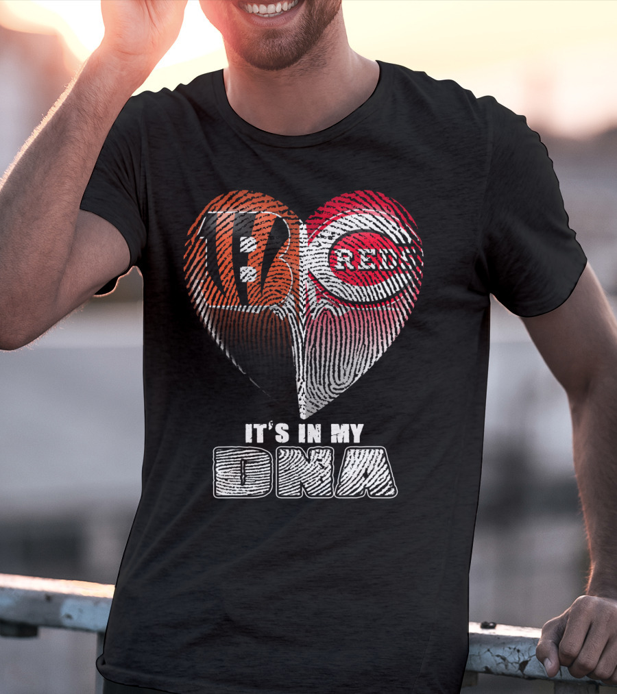 Cincinnati Bengals Reds Fan Heart It's In My Dna T-Shirt