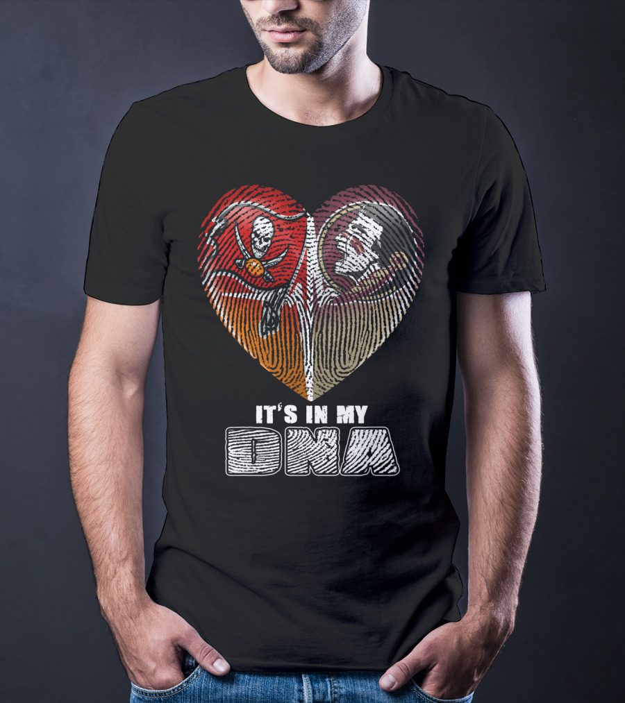 It's In My Dna Buccaneers Seminoles Heart T-Shirt