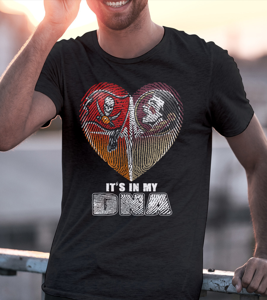 It's In My Dna Buccaneers Seminoles Heart T-Shirt