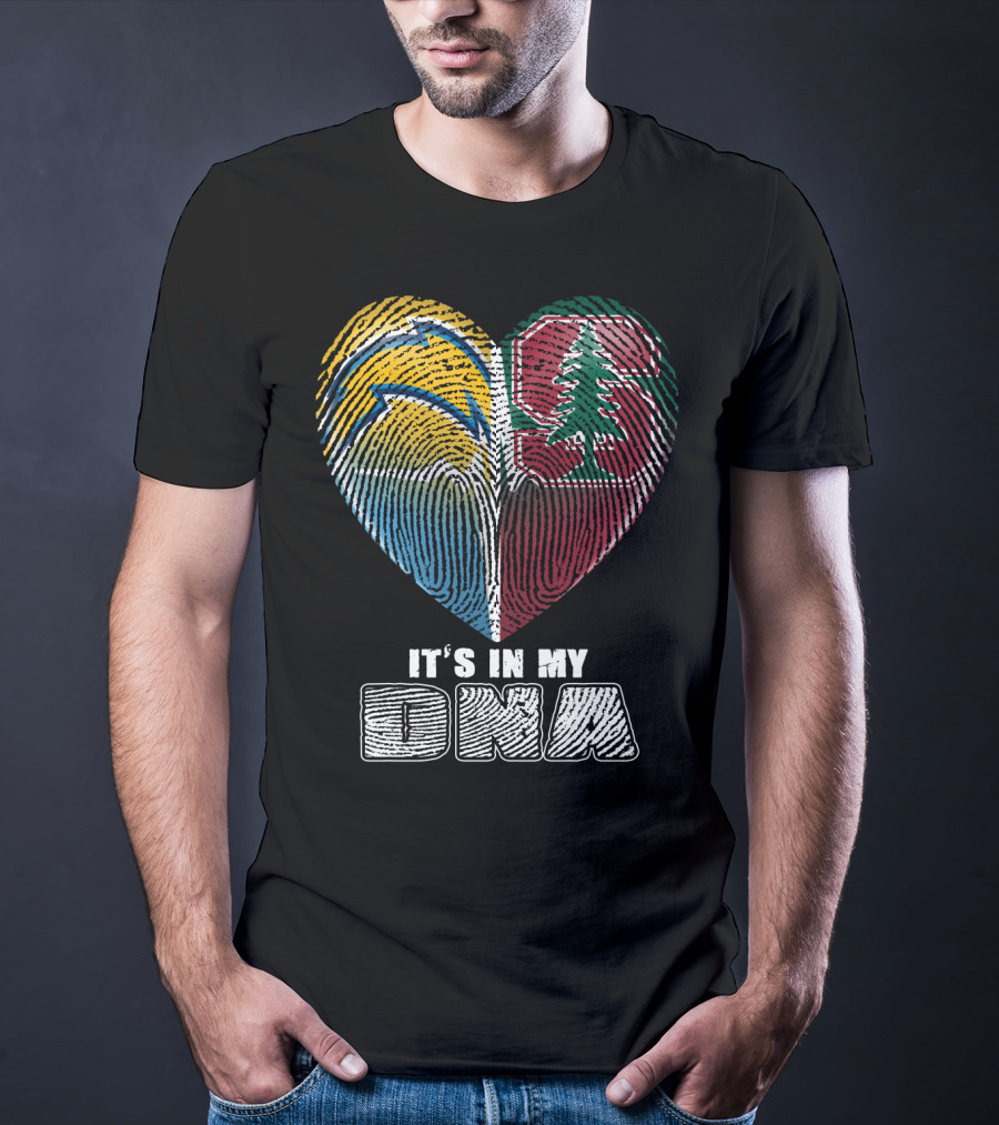 It's In My Dna Chargers Stanford Heart T-Shirt