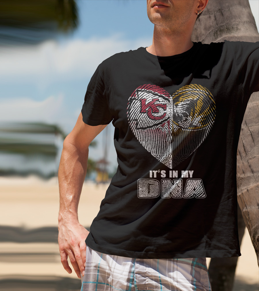 It's In My Dna Kc Chiefs Heartprint Tigers Fan Pride T-Shirt