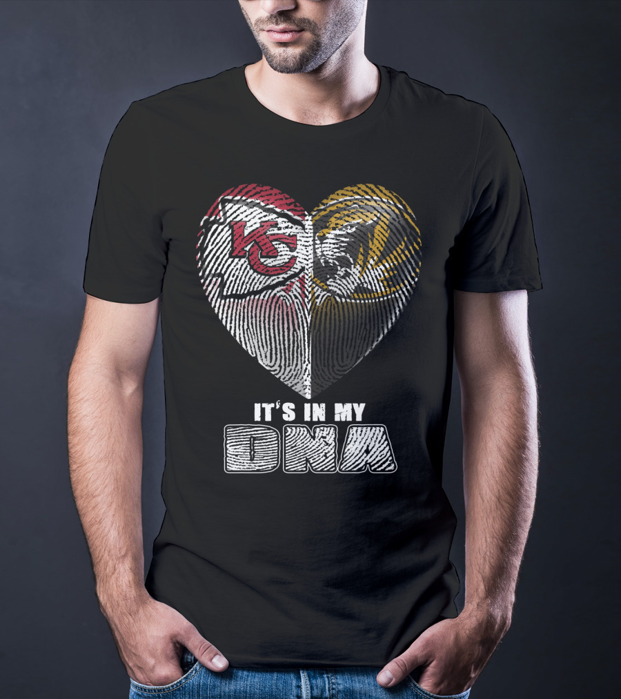 It's In My Dna Kc Chiefs Heartprint Tigers Fan Pride T-Shirt