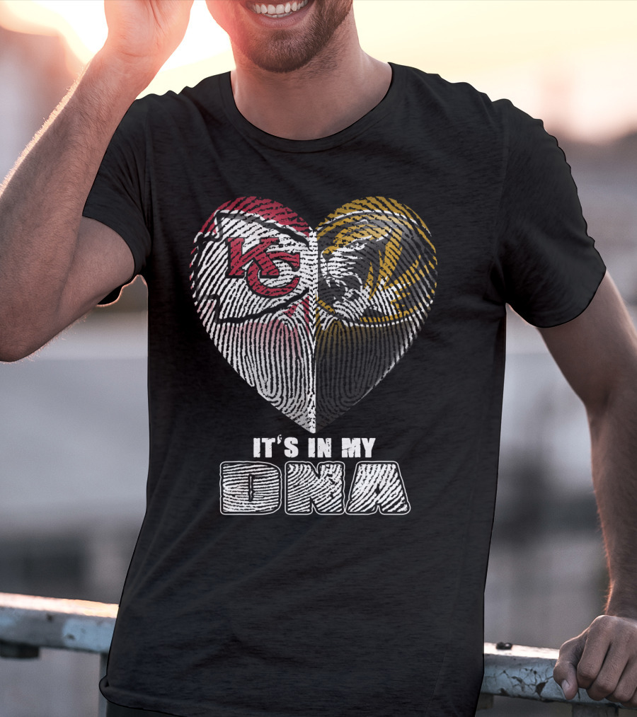 It's In My Dna Kc Chiefs Heartprint Tigers Fan Pride T-Shirt