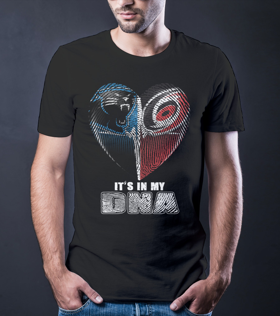 Carolina Panthers And Hurricanes It's In My Dna Heartprint T-Shirt