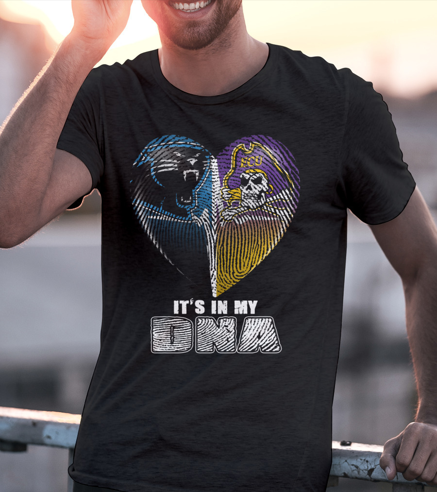 It's In My Dna Panthers Pirates Heart T-Shirt