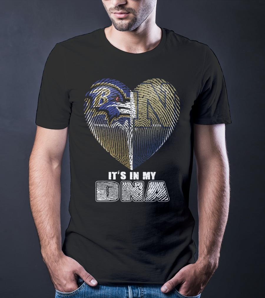 Baltimore Ravens Navy Midshipmen It's In My Dna T-Shirt