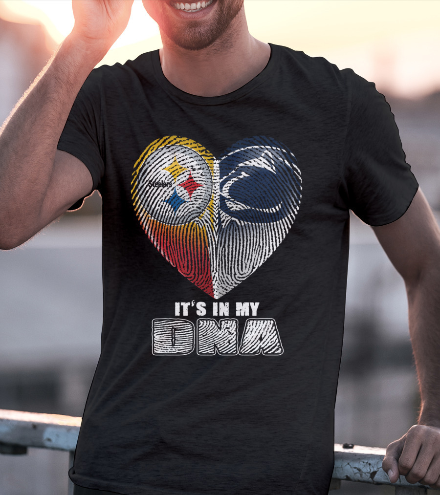 It's In My Dna Steelers Penn State Heart Fingerprint T-Shirt