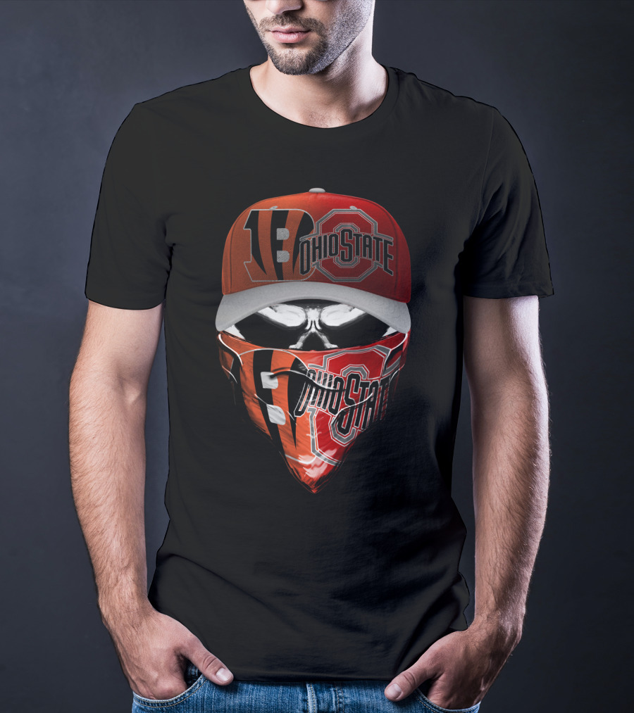 Cincinnati Bengals Ohio State Buckeyes Skullcap Mask T-Shirt