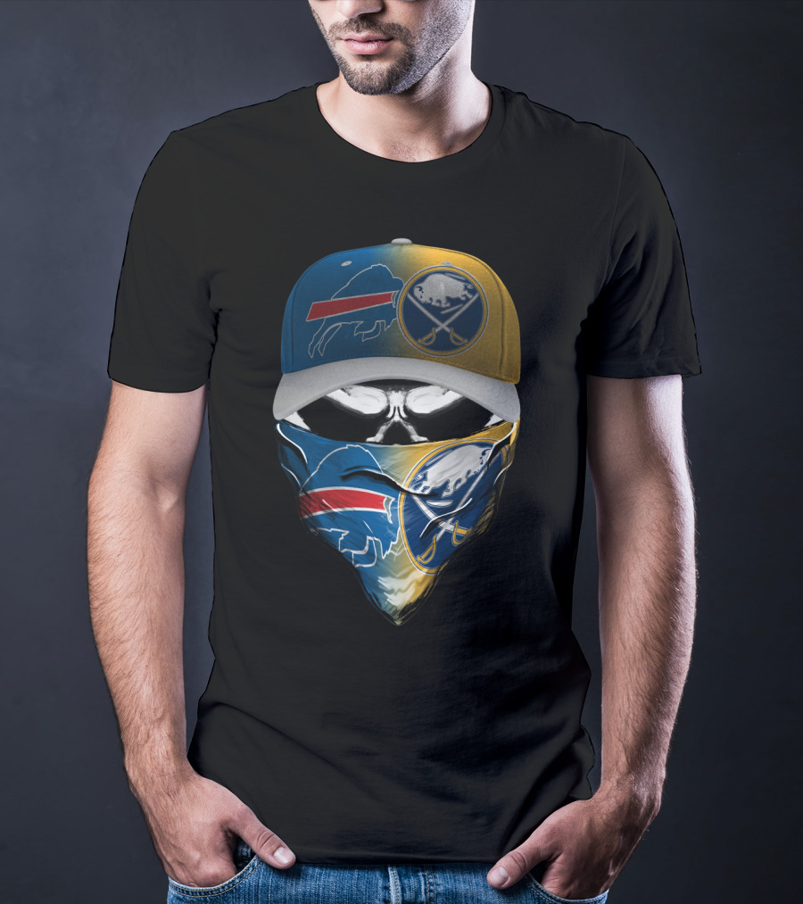 Buffalo Sabres Skull With Hat And Bandana T-Shirt