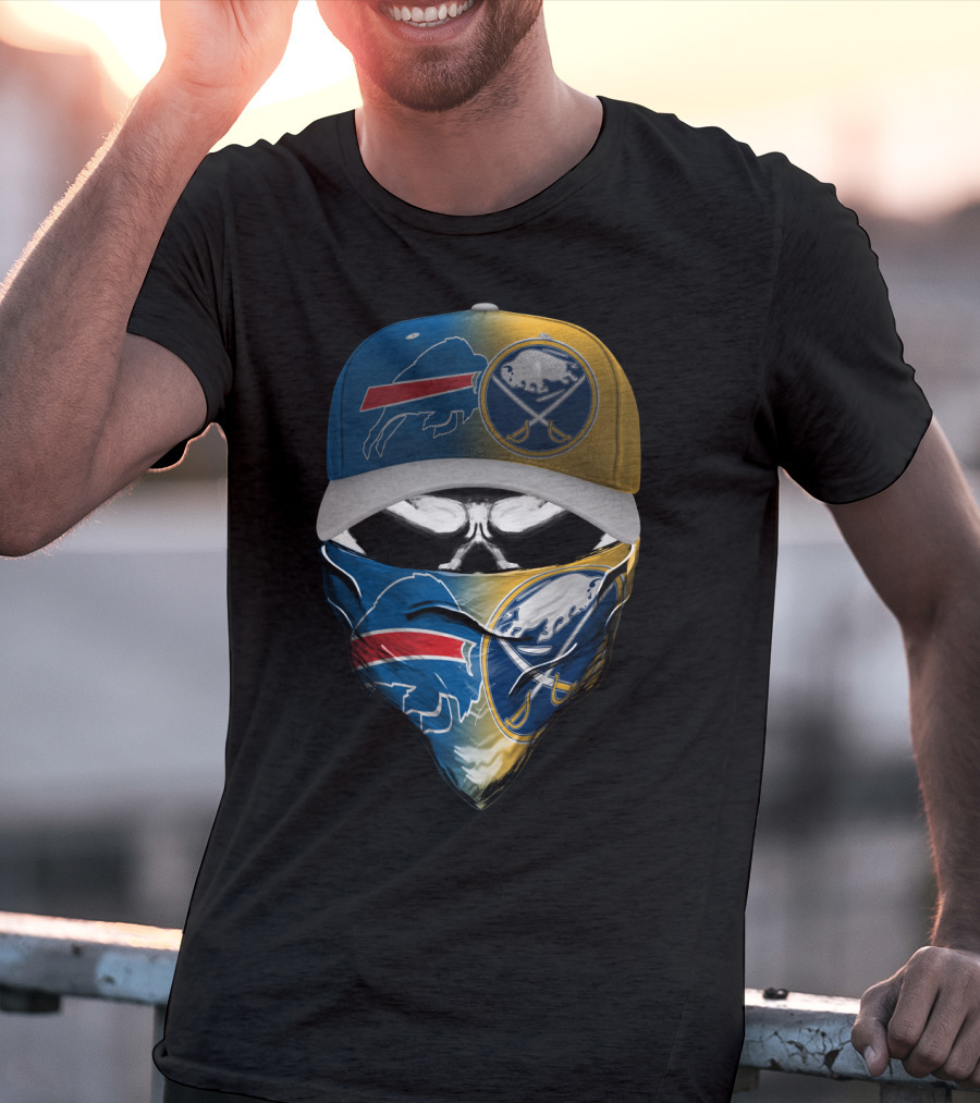 Buffalo Sabres Skull With Hat And Bandana T-Shirt
