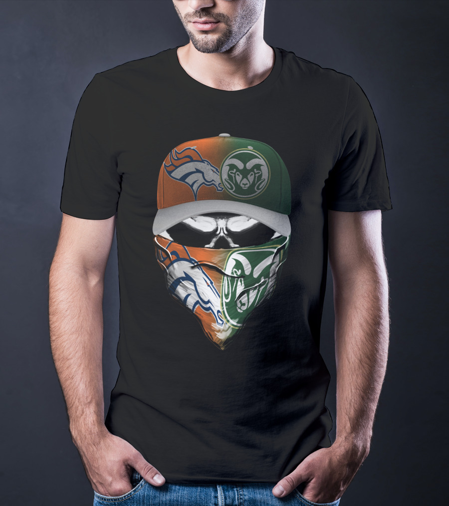 Denver Broncos Colorado State Rams Fusion Mask T-Shirt