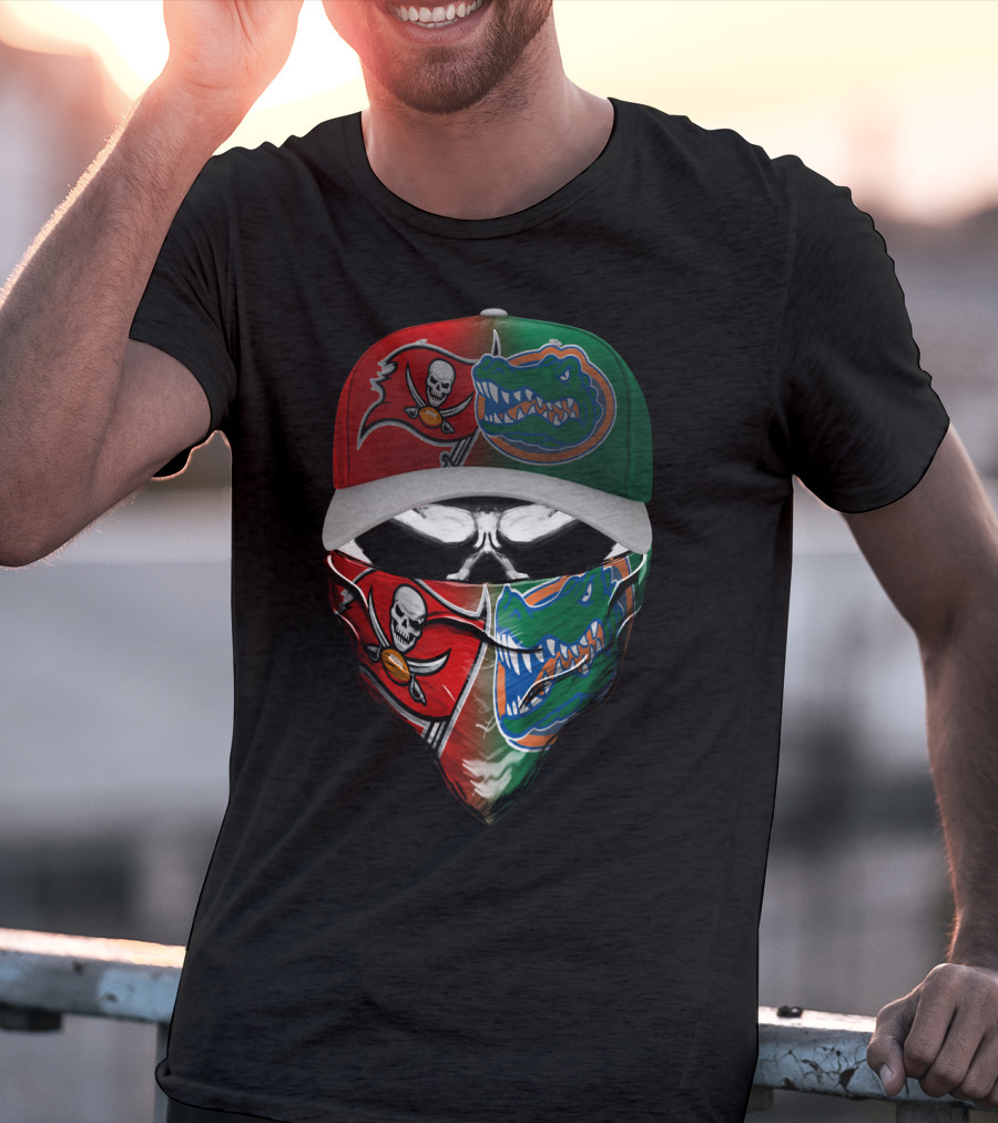 Buccaneers Gators Skull Mask Hat T-Shirt