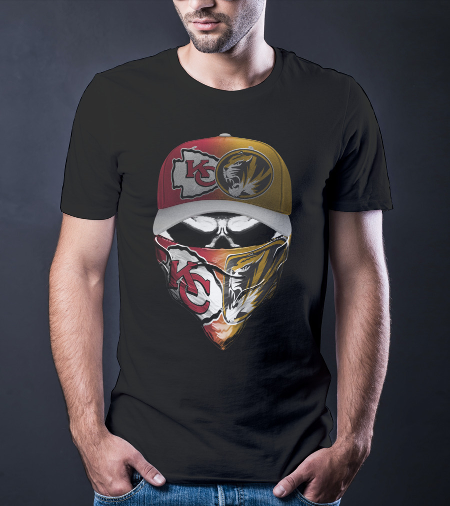 Kansas City Chiefs Missouri Tigers Crossover Bandana Cap T-Shirt
