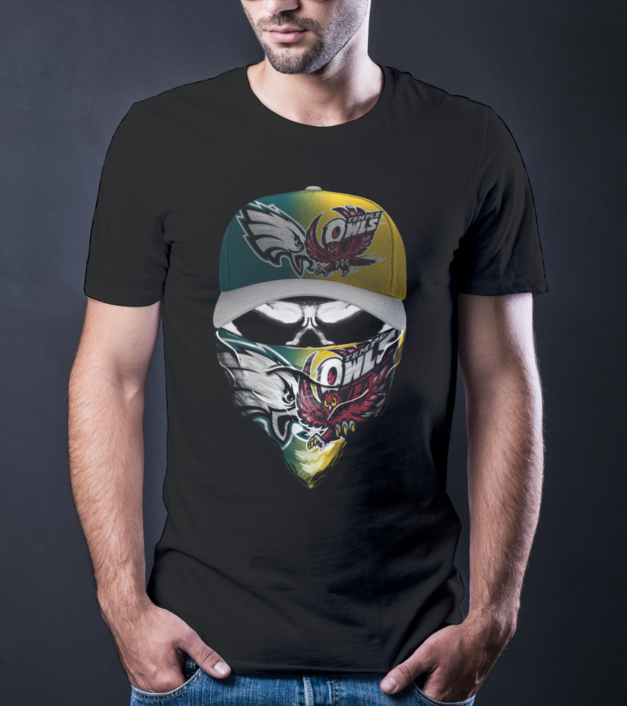 Eagles Temple Owls Skull Mask Fan Gear T-Shirt
