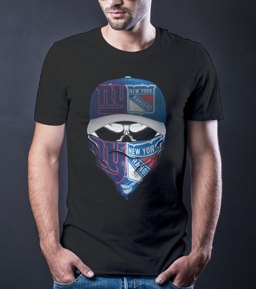 Ny Giants Rangers Skull Bandana Skum 065 T-Shirt