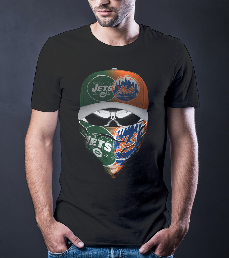 Ny Jets Ny Mets Skull Face 069 T-Shirt