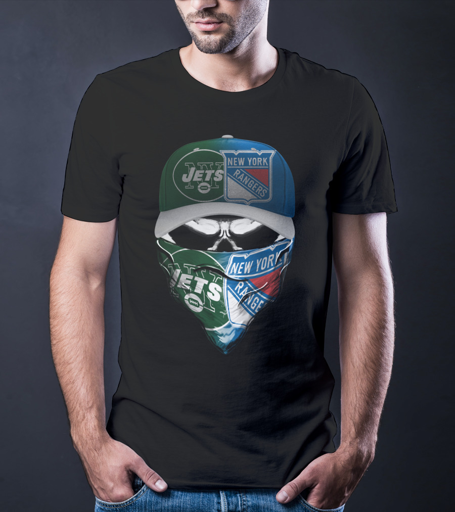 Ny Jets Rangers Skull Mask 070 T-Shirt