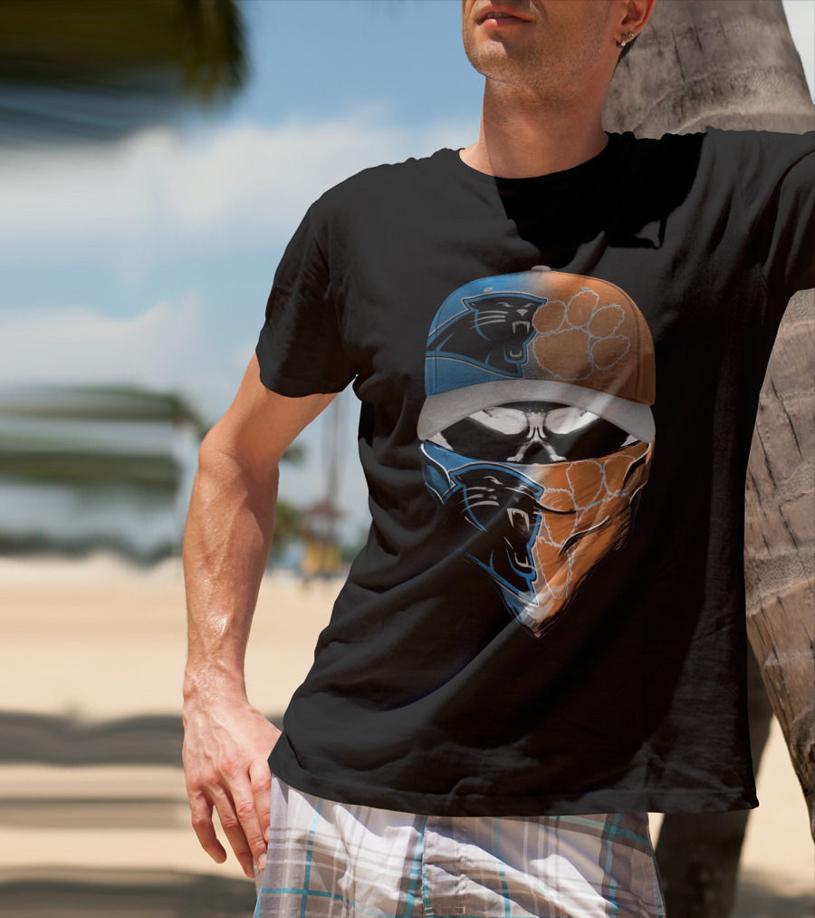 Carolina Panthers Clemson Tigers Fusion Mask Hat T-Shirt