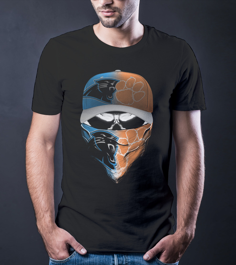 Carolina Panthers Clemson Tigers Fusion Mask Hat T-Shirt