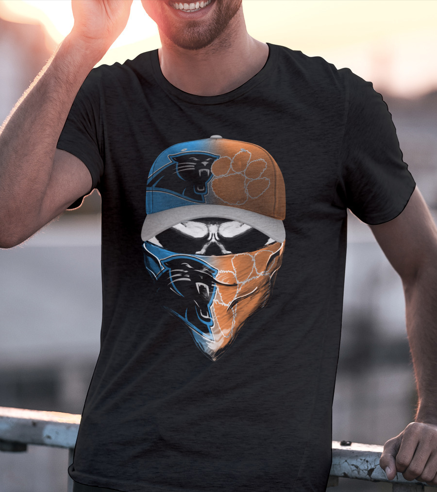 Carolina Panthers Clemson Tigers Fusion Mask Hat T-Shirt