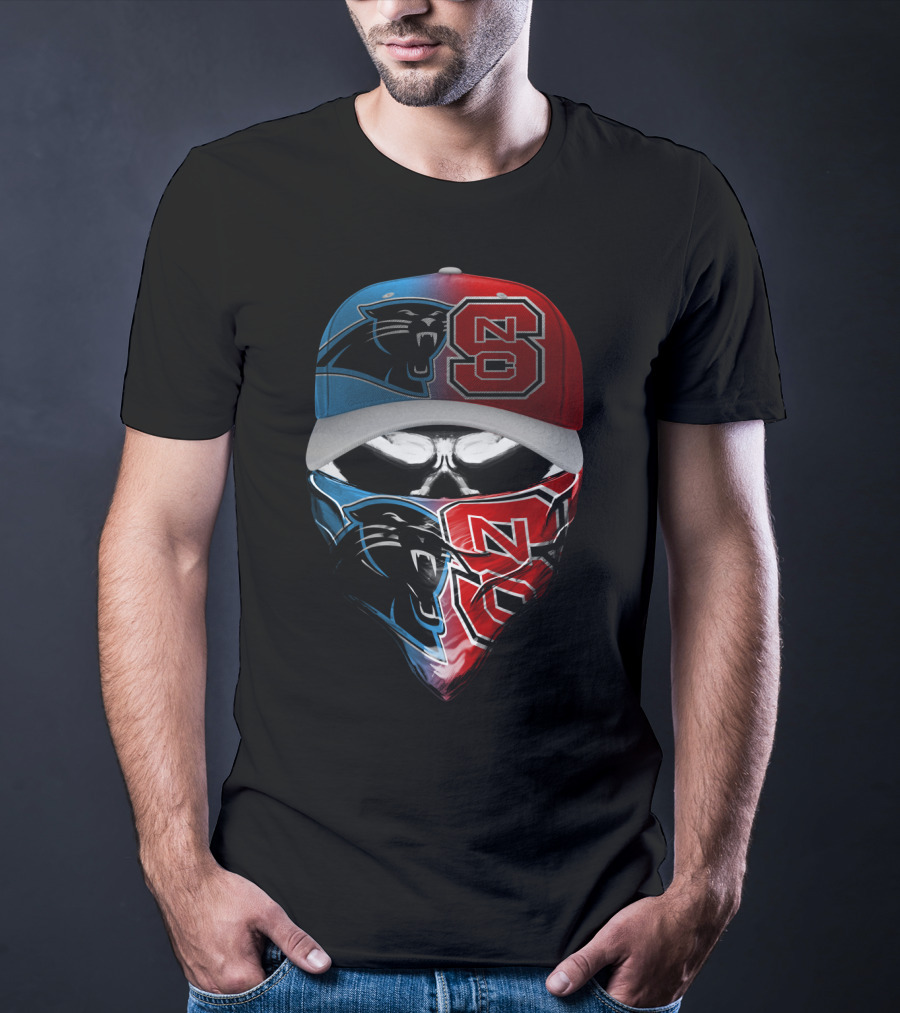 Carolina Panthers Nc State Wolfpack Skull Mask T-Shirt