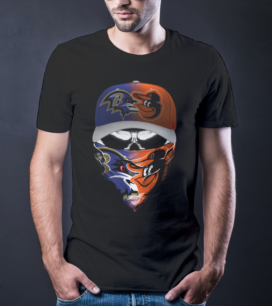 Ravens Orioles Crossover Mask And Cap T-Shirt