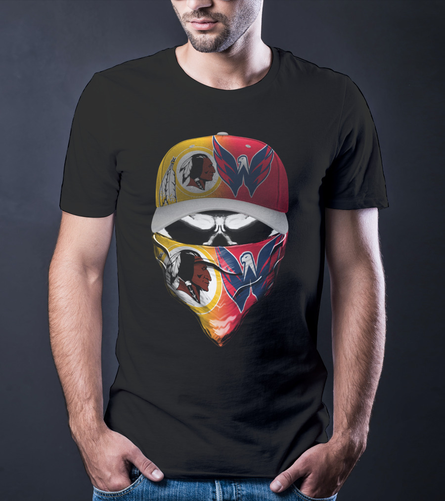 Washington Redskins And Capitals Face Covering Combo T-Shirt