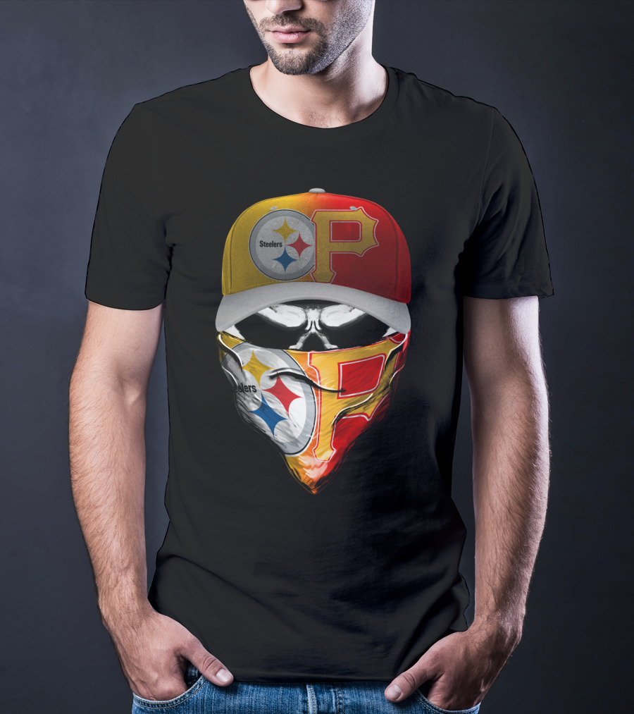 Steelers Pirates Crossover Baseball Cap Bandana Combo T-Shirt
