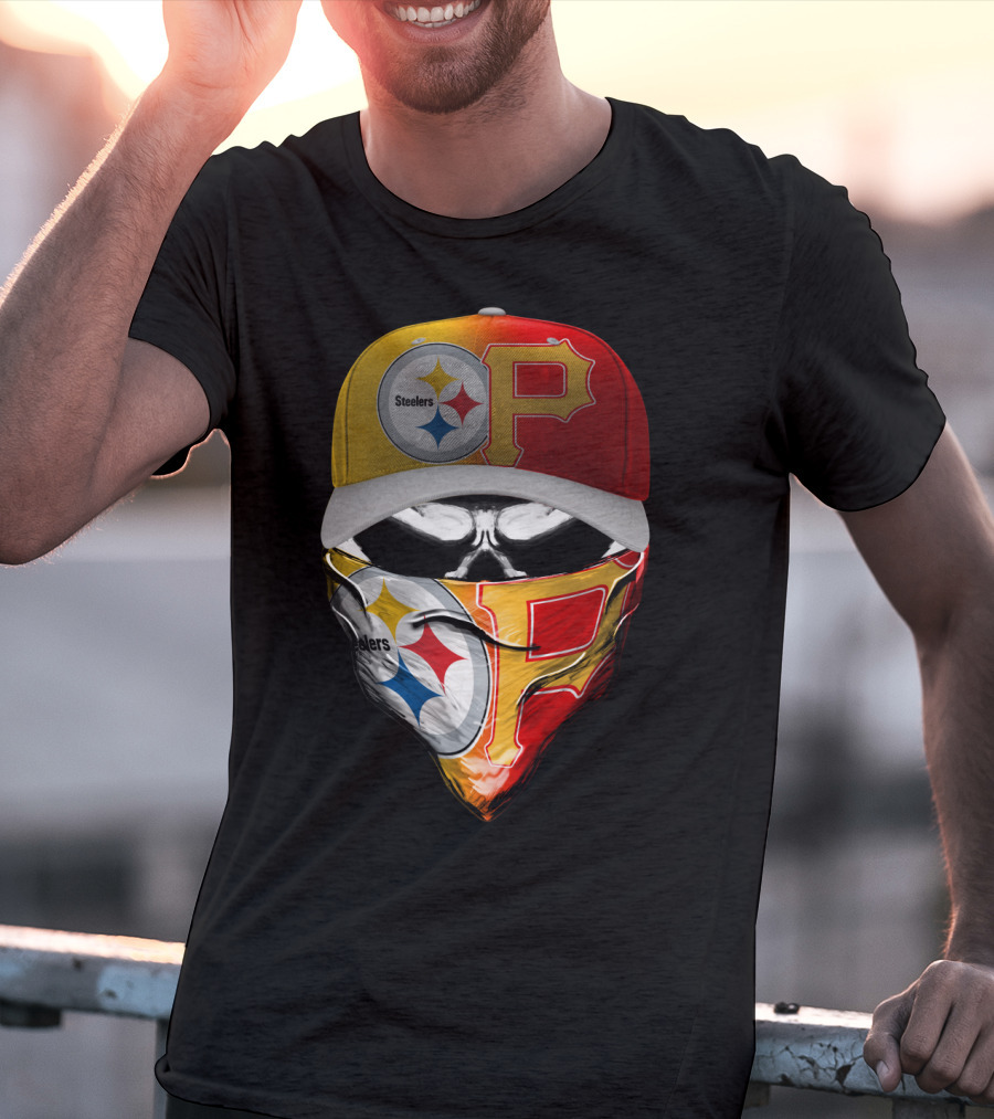 Steelers Pirates Crossover Baseball Cap Bandana Combo T-Shirt