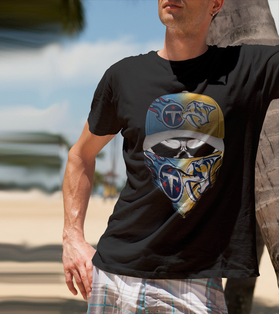 Tennessee Titans Nashville Predators Sports Fanatic Bandana Cap T-Shirt