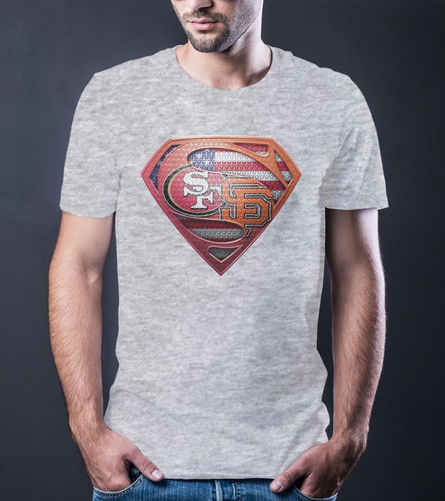 Sf 49ers Sf Giants Superman American Flag T-Shirt